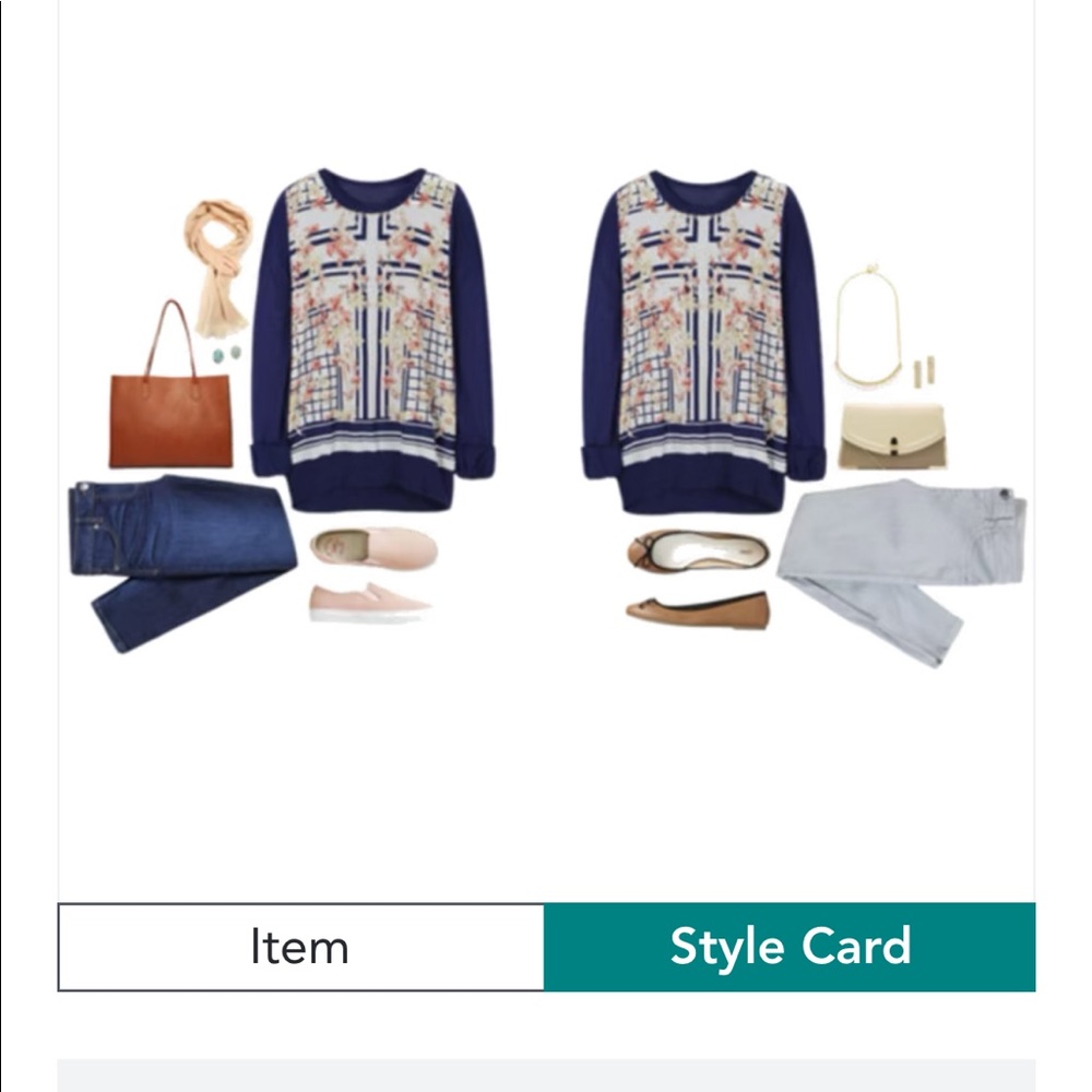 41 Hawthorn mixed material top XL from Stitch Fix blue back in a light knit